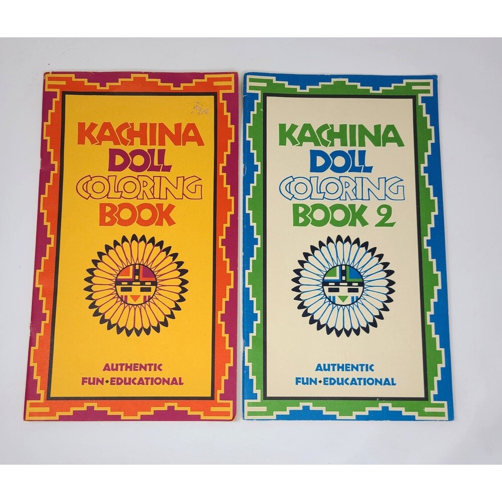 2 Vintage Kachina Doll Coloring Books70s Donna Greenlee Arizona